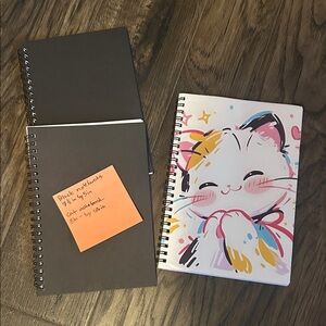 Cute Cat Spiral Notebook - Black and Multicolor